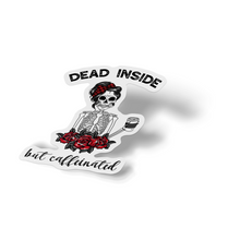 Sticker - Dead Inside But Caffeinated Skeleton Decal