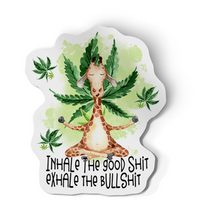 Sticker - Inhale The Good Shit, Exhale The Bullshit Giraffe Decal