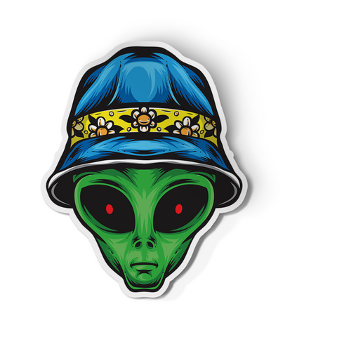 Sticker - Alien Wearing Hat