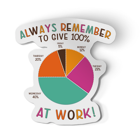 Sticker - Always Remember To Give 100 Percent At Work