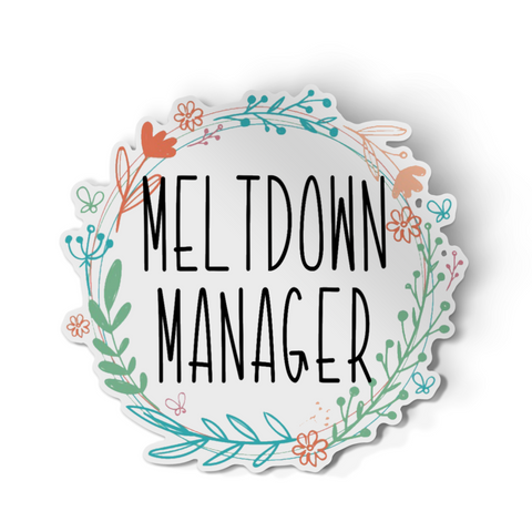 Sticker - Round Floral Meltdown Manager Decal