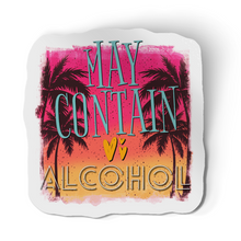 Sticker -  May Contain Alcohol Beach Palm Tree Decal