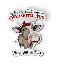 Sticker - Let Me Check My Give-A-Shit Meter Cow