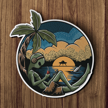 Sticker - Alien On Beach