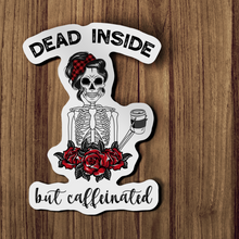 Sticker - Dead Inside But Caffeinated Skeleton Decal