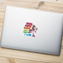 Sticker - Unicorn Rock Paper Scissors Throat Punch Decal