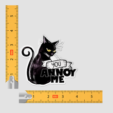 Sticker  - You Annoy Me Grouchy Black  Kitty Cat Decal