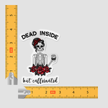 Sticker - Dead Inside But Caffeinated Skeleton Decal